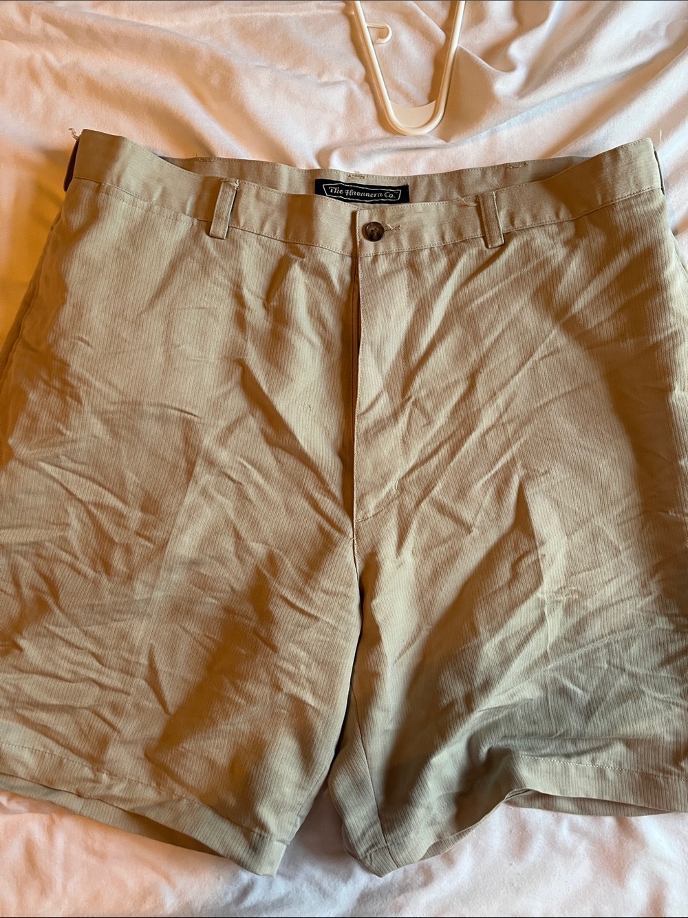 Men's Flat Front Tan Cotton Shorts